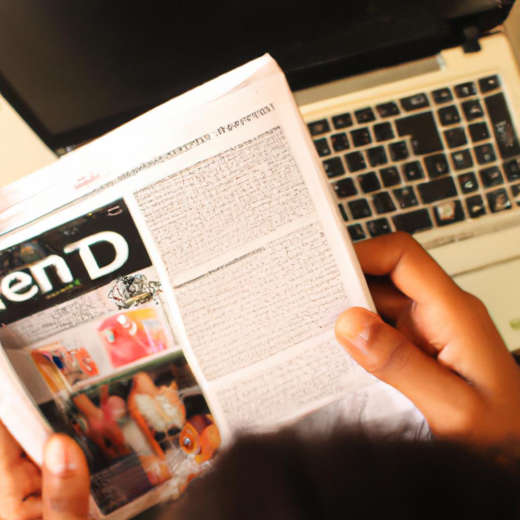 Person reading digital magazine online