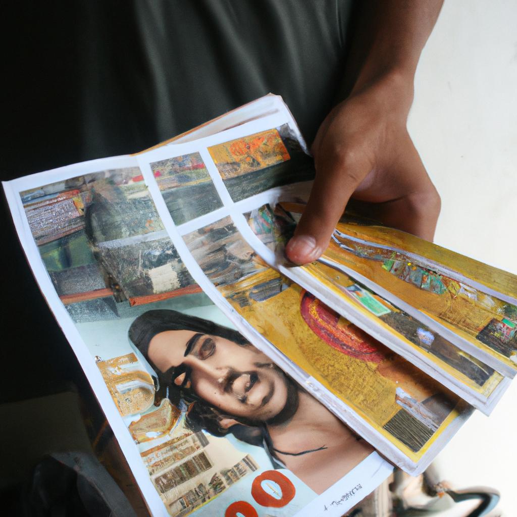 Person holding money and magazine