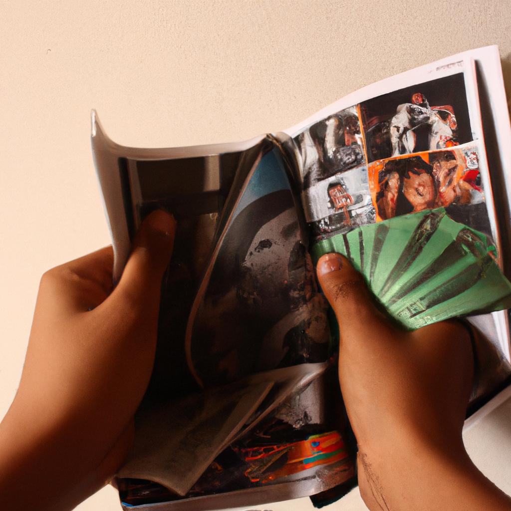 Person holding money and magazine